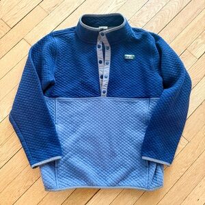 L.L. Bean Kids Two-Tone Blue Quilted Pullover Sweatshirt size  large 14-16